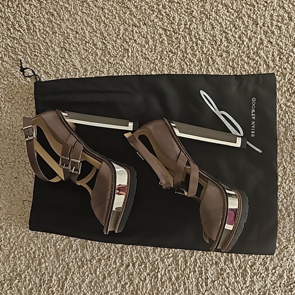 NWOT Size 8.5 Brian Atwood 5.5" Platform Sandals - Picture 8 of 9